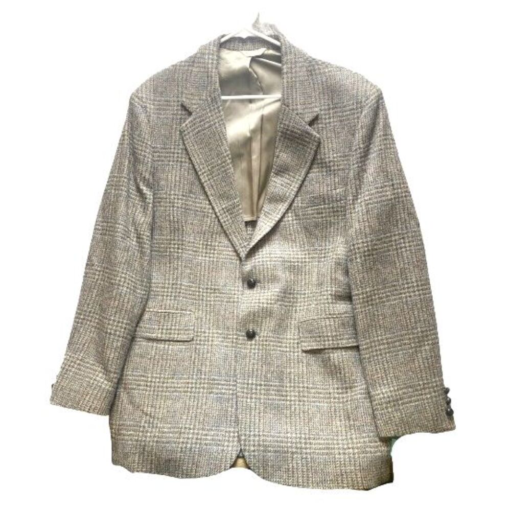 Anderson Little Sport Coat‎ Mens Large Tweed Houndstooth Wool USA Suit Blazer